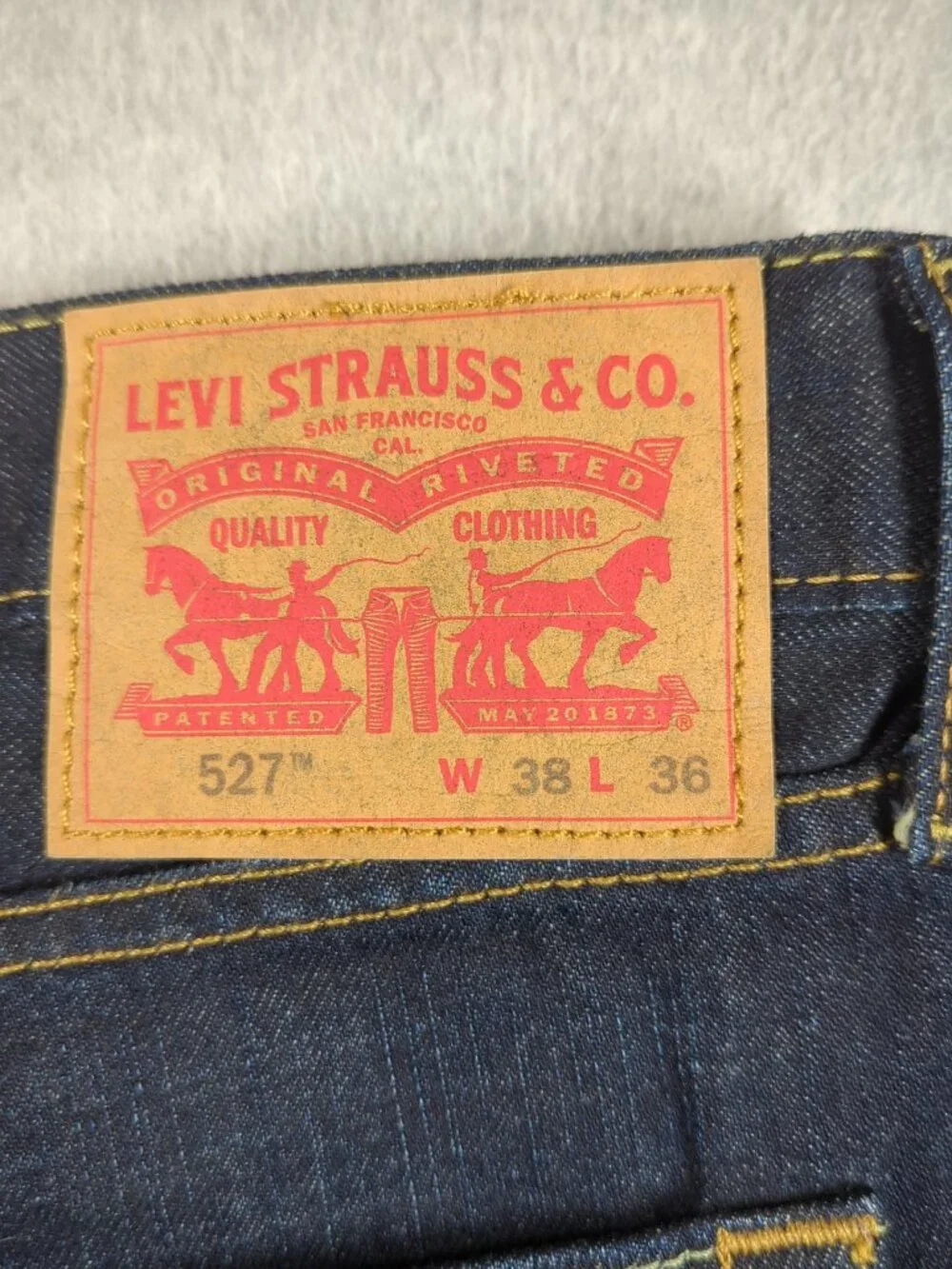 Levi's 527 Jeans Men's 38x36 Blue Dark Wash Bootcut Cowboy Rodeo Western